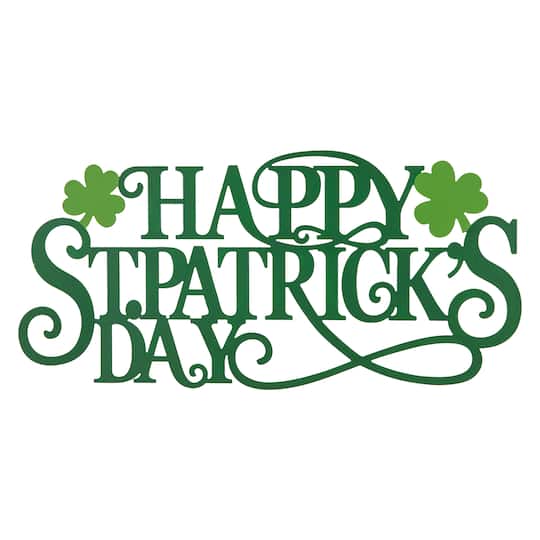 Glitzhome® 24" Metal "HAPPY St. Patrick's Day" Wall Decor in Green | 24" x 0.25" x 11.5" | Michaels®